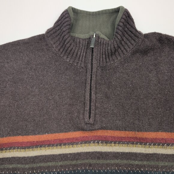 Columbia Men's Half-Zip Stripe Sweater L - Picture 6 of 11